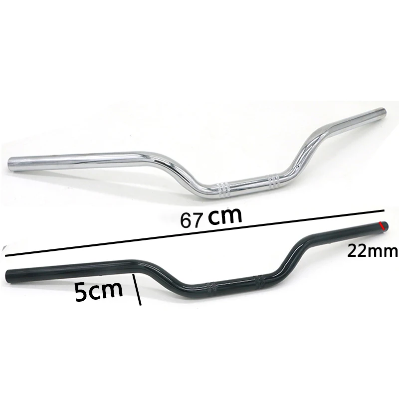 22MM Universal Motorcycle Refit Handlebar Retro Black Modified Handle Bars for Motorbike Classic Scooter Handlebars Motor Bar | Автомобили