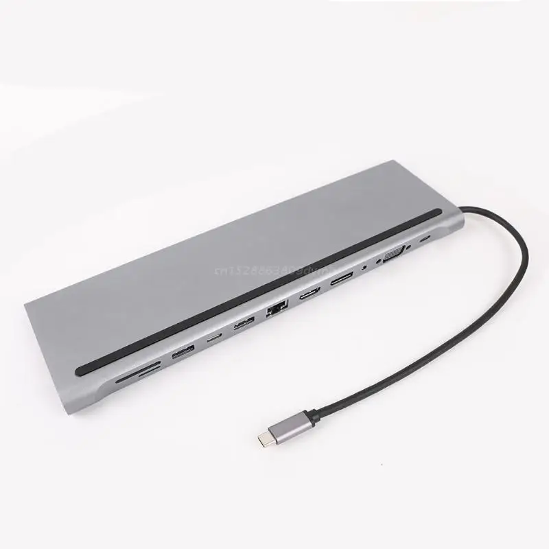 

Металлическая плата расширения Multi port Adapter Type C Hub с 1080P VGA 100W Power Delivery металлический корпус порт 3,5 мм