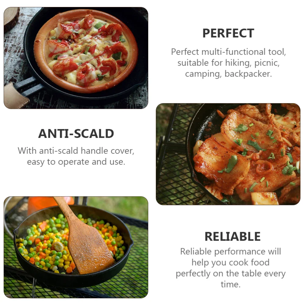 

Outdoor Camping Frying Pan Practical Cooking Pot Cast Iron Cooking Utensils
