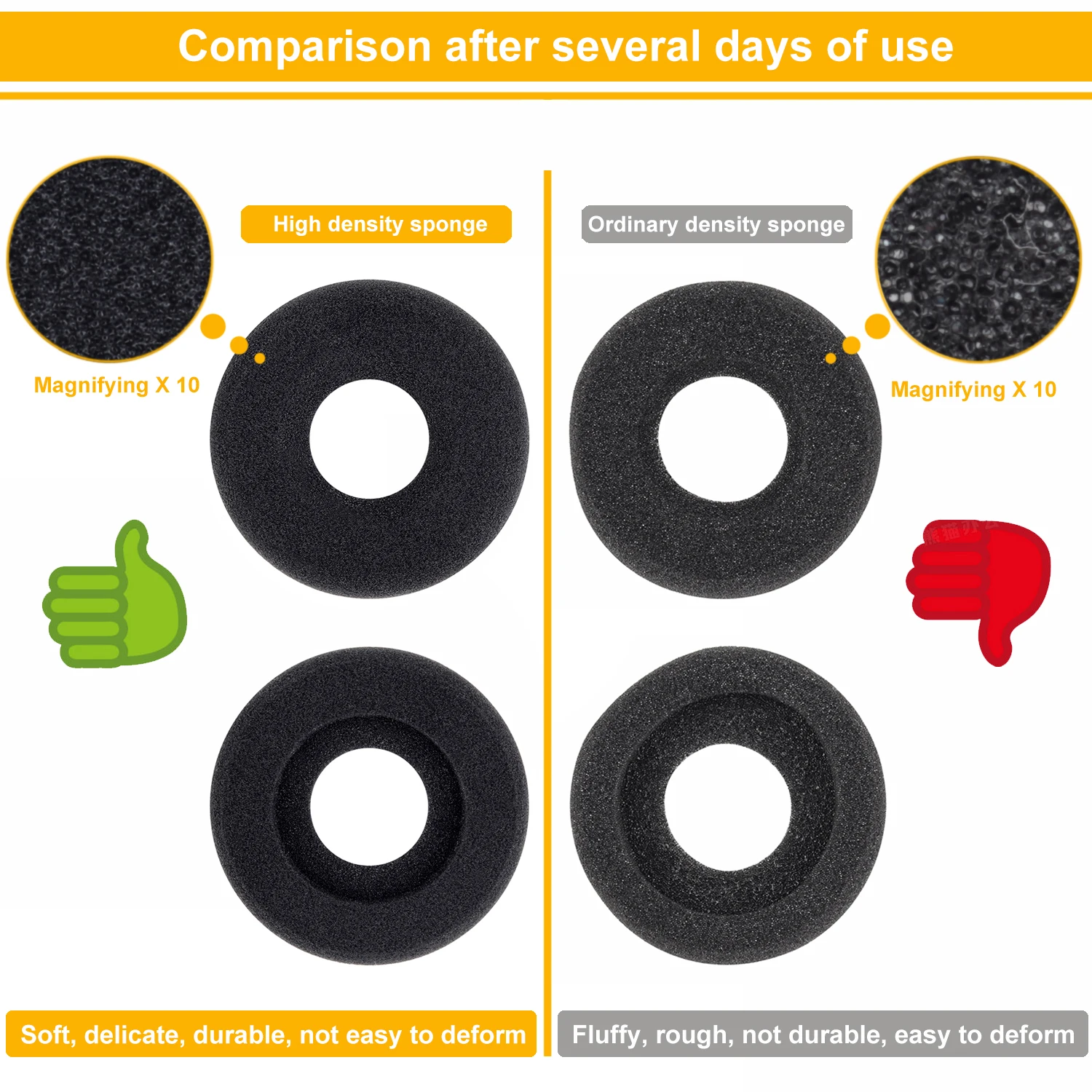 Бесплатная доставка Черная запасная подушка для ушей из пенопласта Plantronics серии