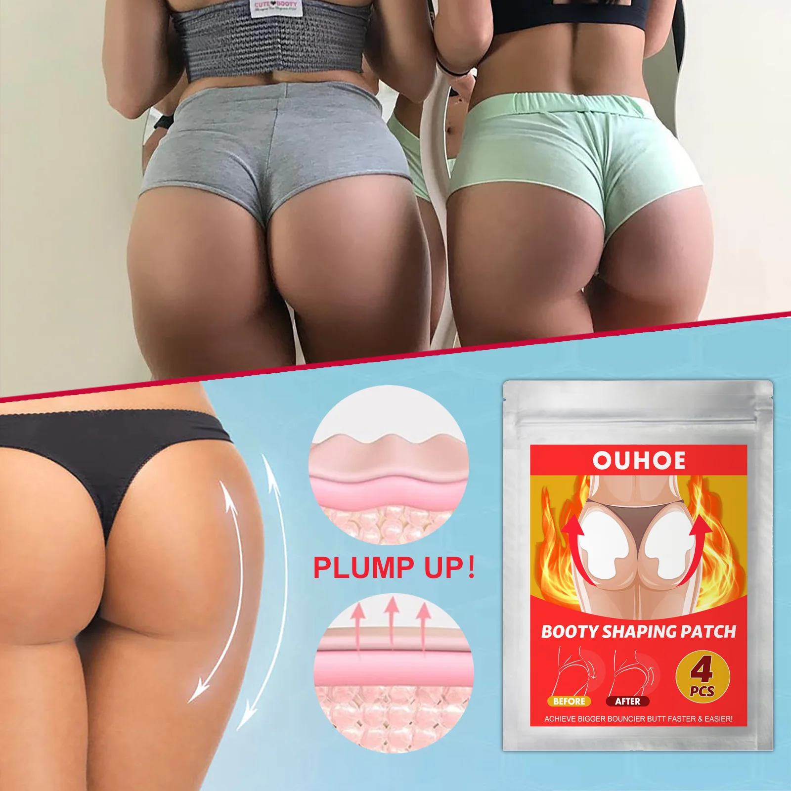 

Butt-lift Shaping Patch Moisturizing Gentle Plant Extracts Buttock Lifting Massage Patch Butt Enhancement Sexy Hip Buttock