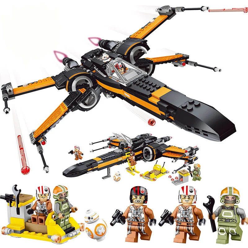 Poe X wing Fighter Starwars совместимые строительные блоки кирпичи собранные Звездные войны