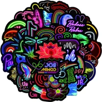 103050pcs popular colorful neon design daily comic graffiti sticker logo flower water cup trolley case sticker wholesale