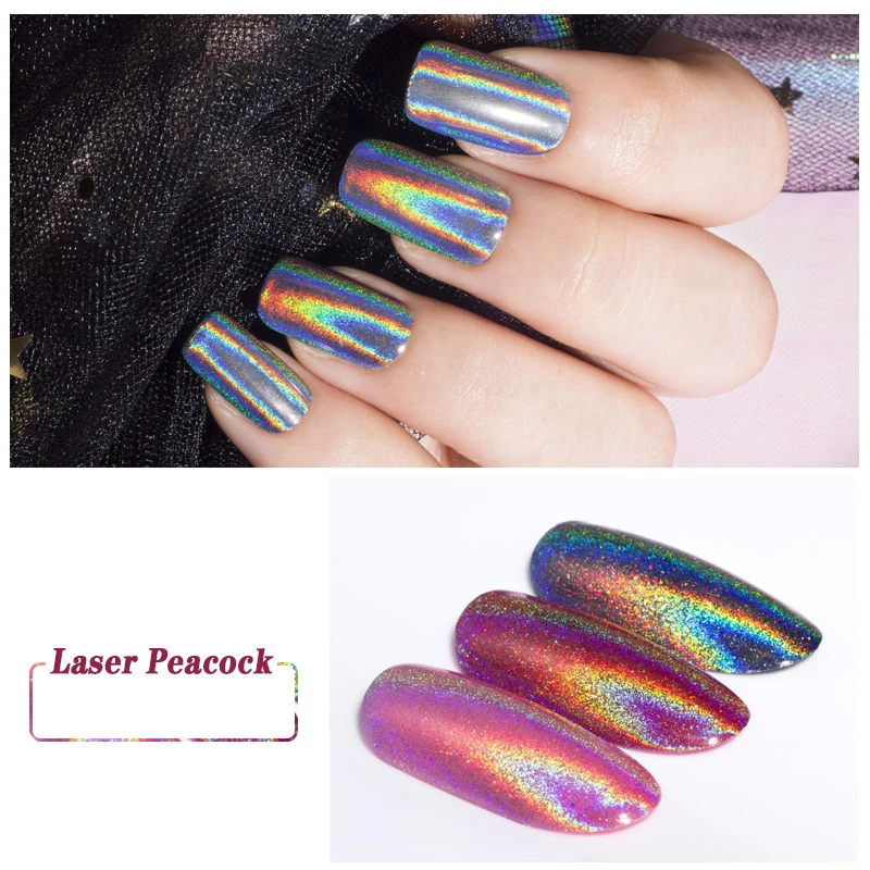 12 цветов супер блестящий 0 2 г лазер Павлин пудра Хамелеон голографический