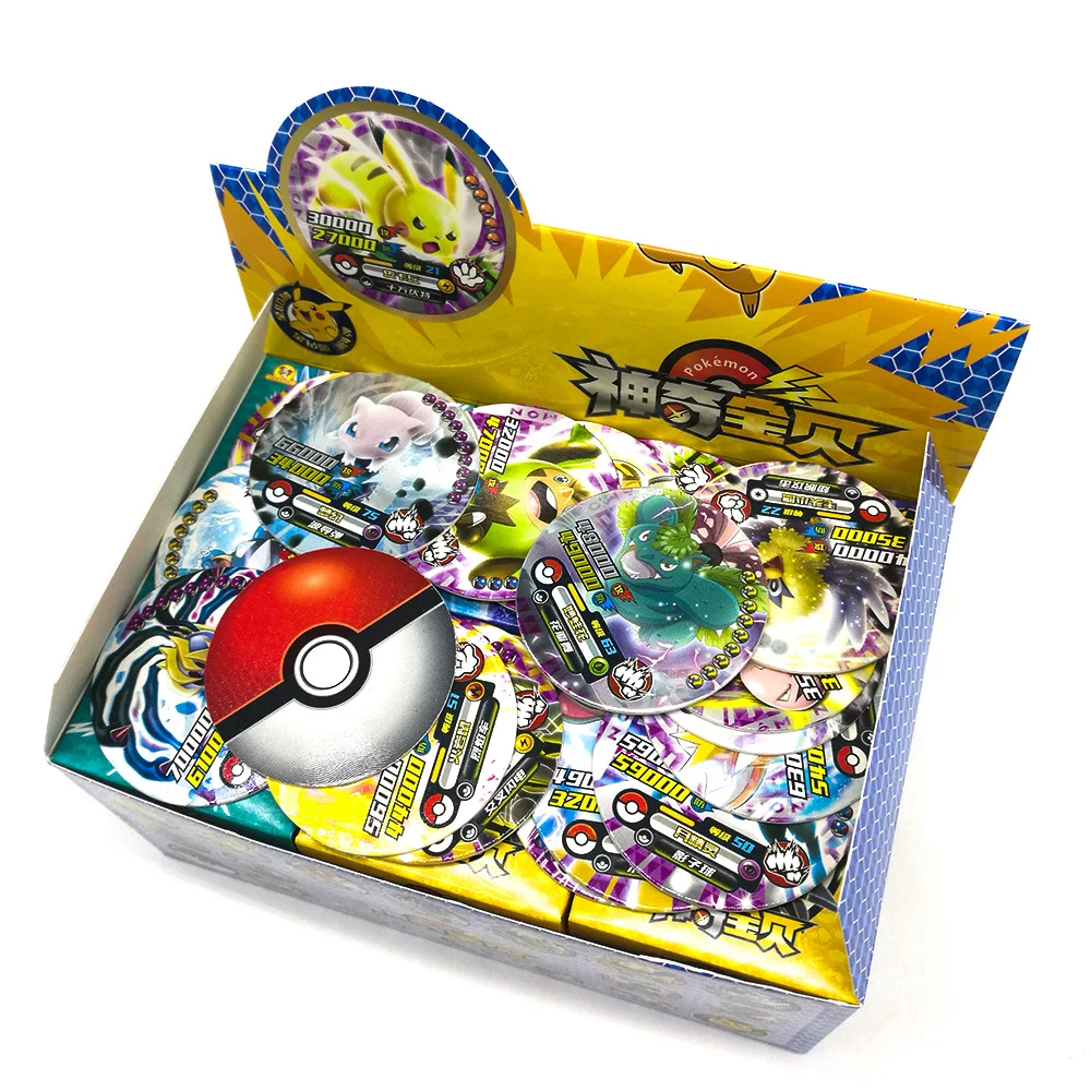 TAKARA TOMY игрушки 288 шт. блестящие Покемон круглые карты коллекции Пикачу флэш 12