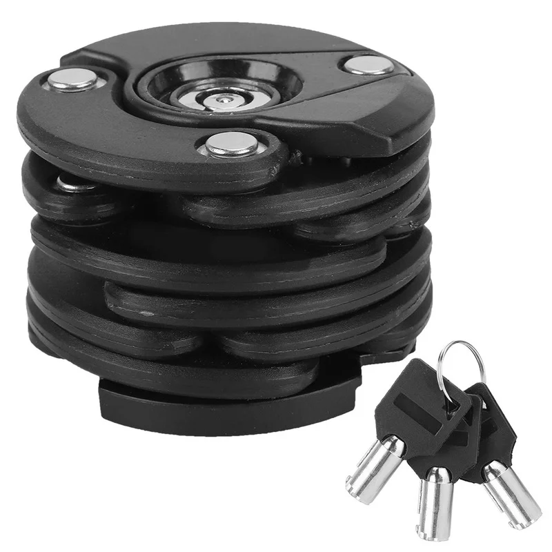 Anti Theft Hamburger Shaped Mountain Bike Lock Bicycle Security Folding Chain cerradura inteligente High Quality | Спорт и