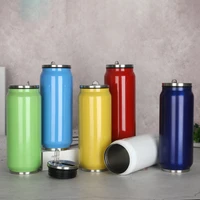 500ml beverage can with straw stainless steel insulated thermol water bottle coffee thermos vacuum flask mug garrafa termica