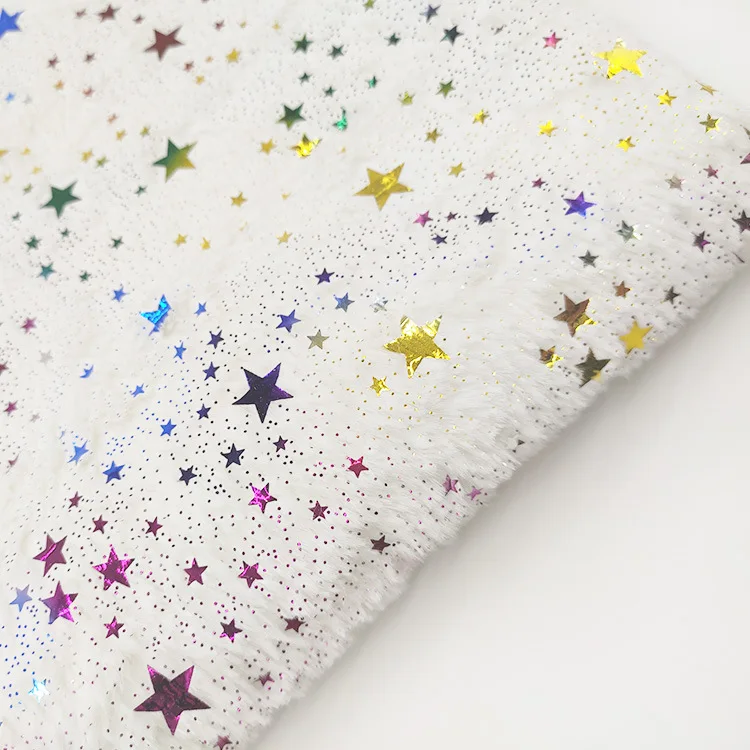 ПЭВ бархат бронзовый красочные маленькие звезды кролик горячее серебро