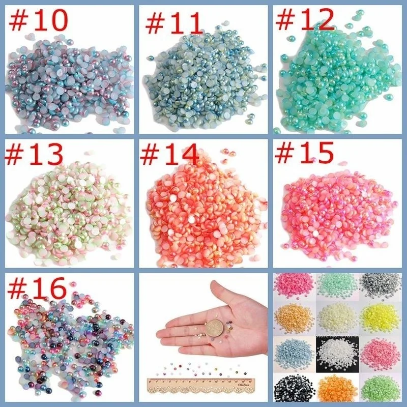 4 мм сделай сам полубрикет плоская задняя сторона разноцветные бусины