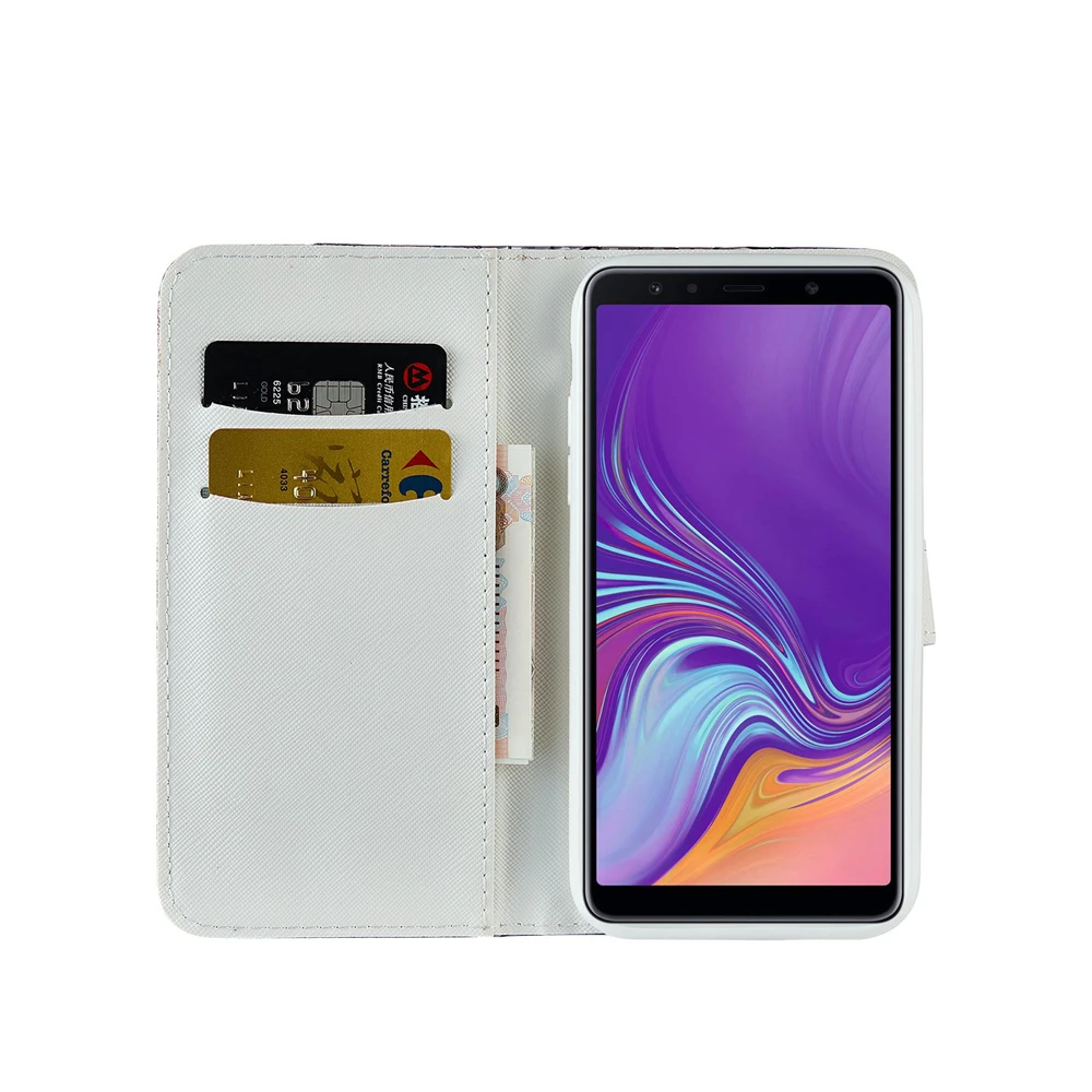 Для Samsung Galaxy A7 A5 (2018) A750 A3 (2017) A520 A320 лазерный блестящий чехол Кошелек из