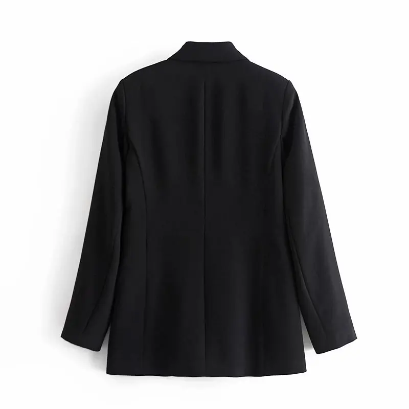 

Toppies 2021 Women Black Blazer Double Breasted Suit Jacket Coat Office Lady Formal Slim Long Blazer