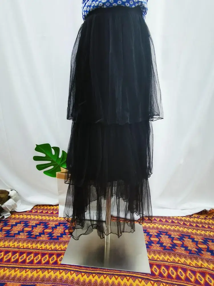 Женская многослойная юбка с высокой эластичной талией длинная макси в арабском и