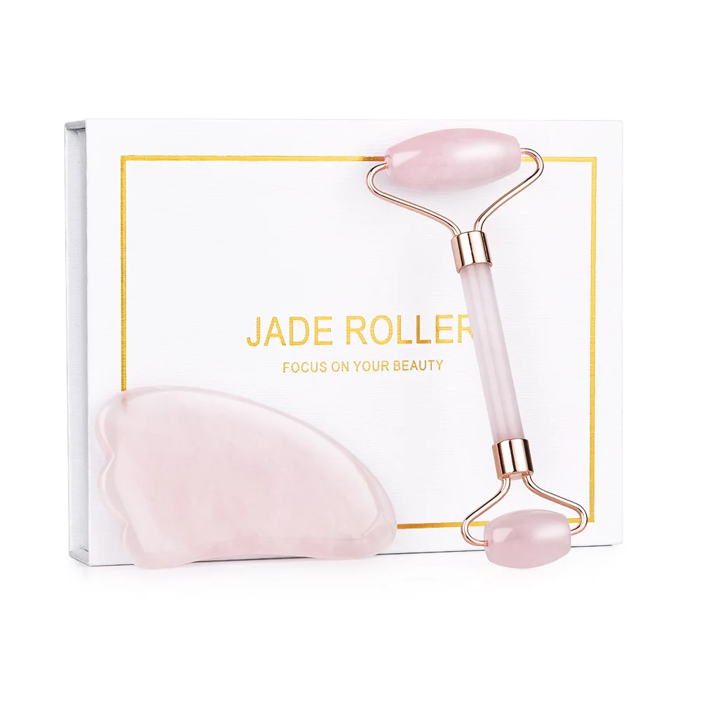 

Natural Rose Quartz Jade Roller Face Lifting Massager Natural Jade Stone Facial Massage Roller Beauty Massage Tool Double Head