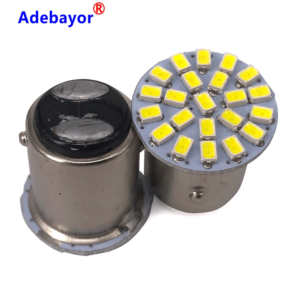 Автомобильная светодиодная лампа P21W 1157 Bay15d красно белая 12 В 22SMD|Сигнальная лампа|