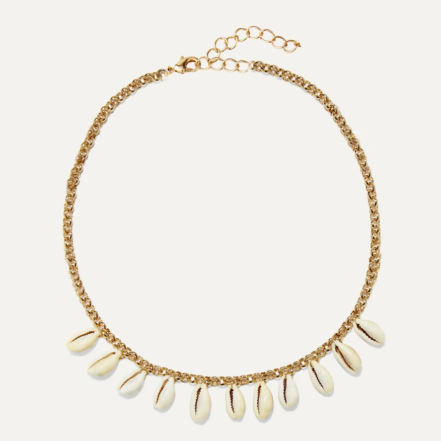NECKLACE 17 Цепочка Из Нержавеющей Стали, каури, ожерелье в оправе, колье, аксессуары, массивные ожерелья для женщин, женские ювелирные изделия, бохо - Окраска металла: NECKLACE 17