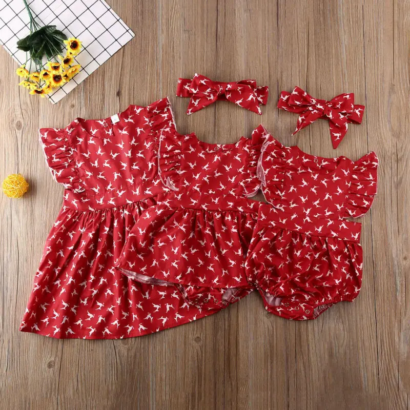 2020 Рождество новорожденный малыш девочка сестра Соответствующие наряды олень