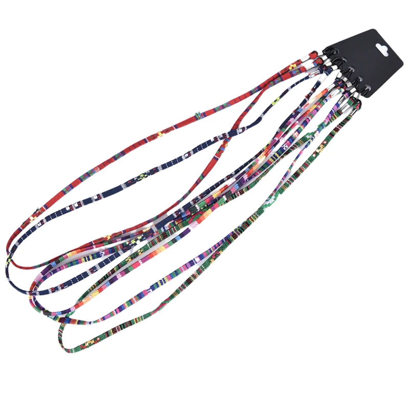 

5Pcs Mix Colorful Ethnic Cotton Eyeglass Sunglasses Neck String Cord Retainer Strap Eyewear Lanyard Holder High-end Rope Chain