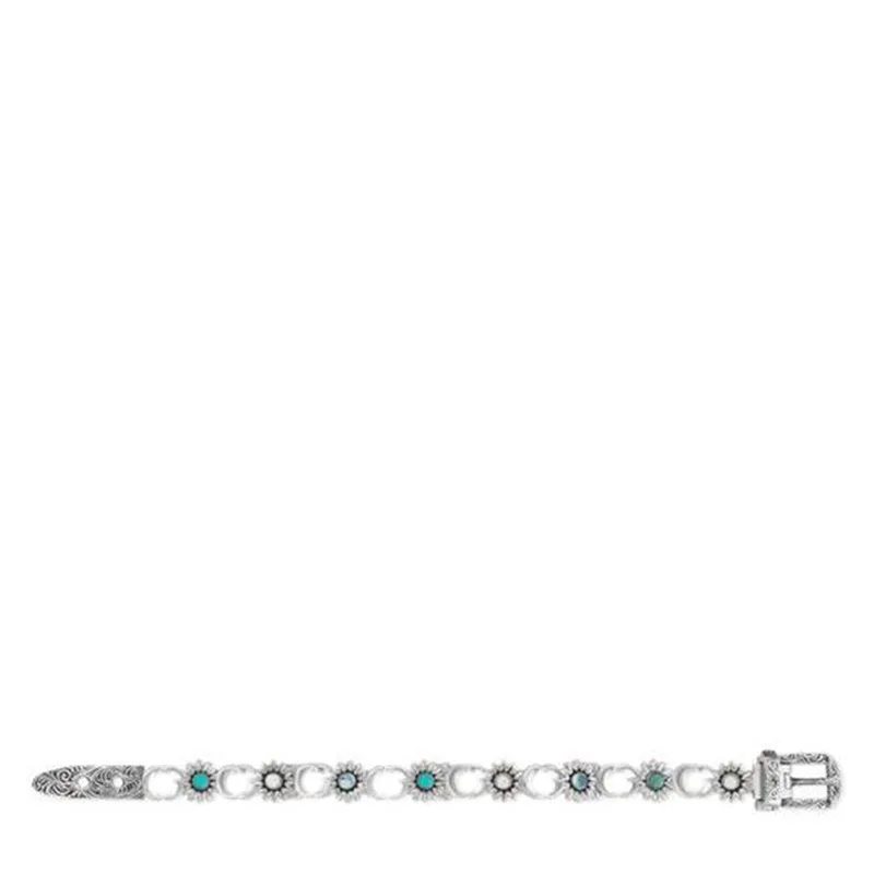 

S925 pure silver 1:1 ms restoring ancient ways is double G flowers shell fashion luxury men bracelet adorn article