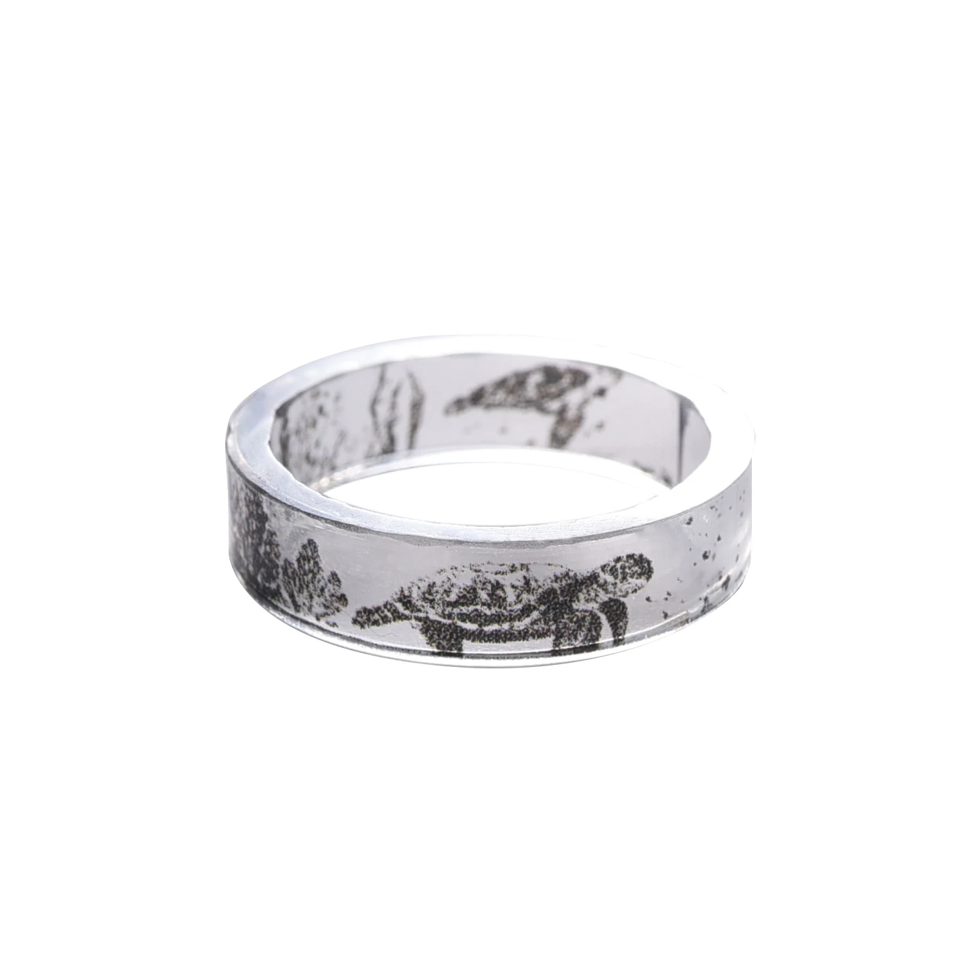 Handmade Transparent Tortoise and Coconut Tree Resin Rings Scenery Inside Black White Women Finger Knuckle Ring 2019 | Украшения и