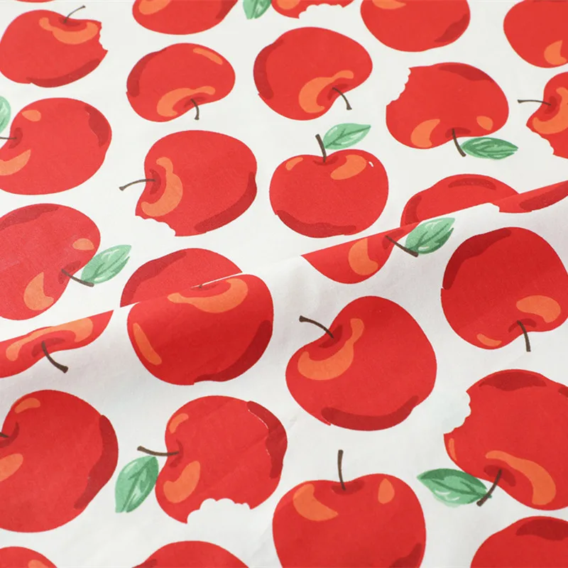 Саржевая хлопчатобумажная ткань с принтом Apple 100% простыня для рукоделия шитья