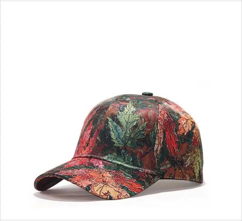 3D Colorful Maple Leaves Baseball Cap Wild Caps Unisex Men Autumn Spring Sport Uv50+Flat Along Sun Hats