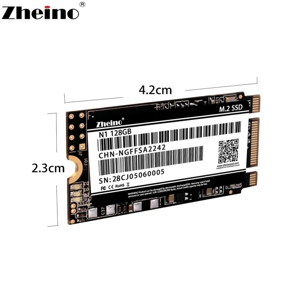 Zheino m.2 SSD SATA 64GB 128GB 256GB 512GB 2242mm NGFF Внутренний твердотельный жесткий диск для ноутбука