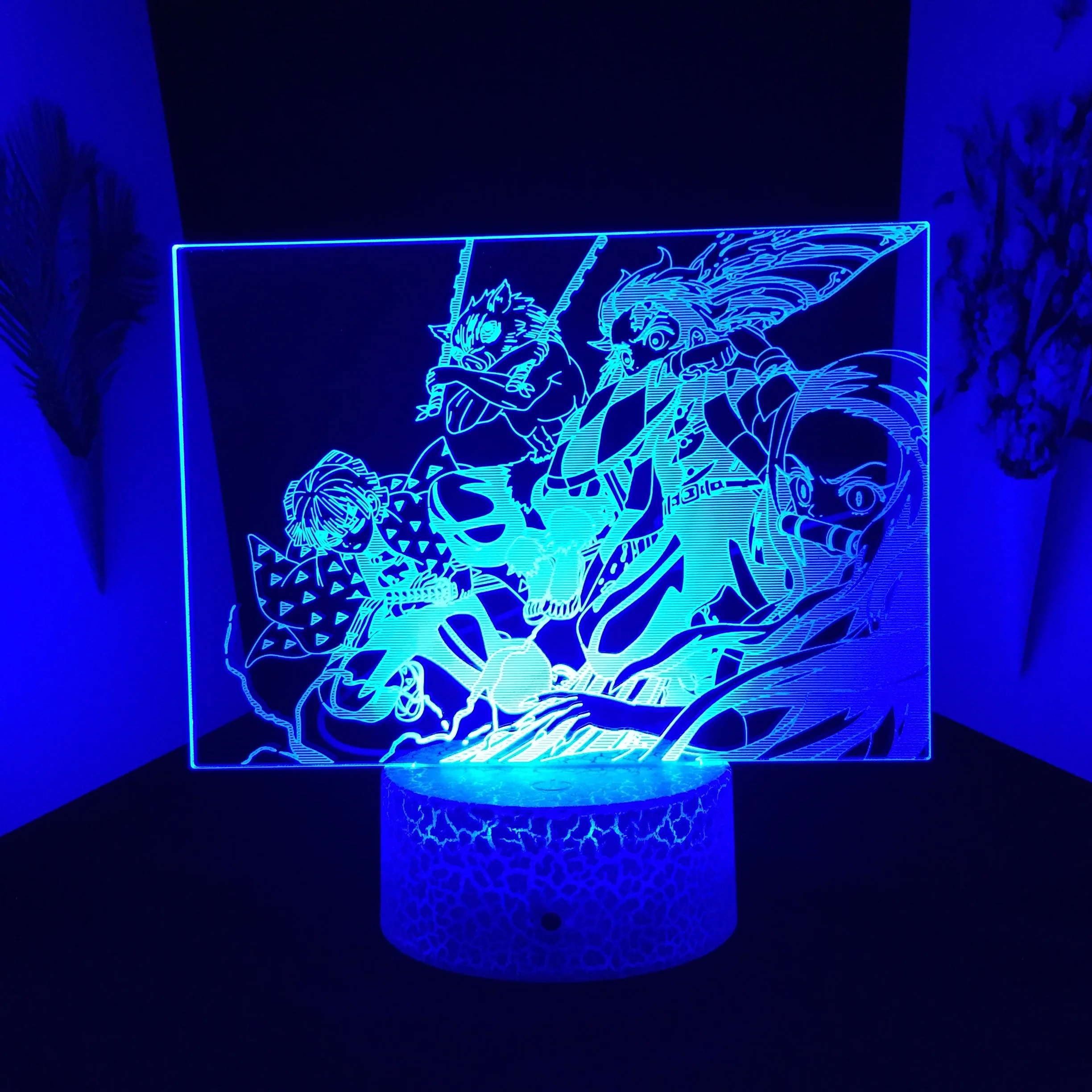 

Kimetsu No Yaiba Demon Slayer Anime LED Light for Bedroom Decor Gift Night Light Manga Demon Slayer Room Decor 3D Lamp Christmas
