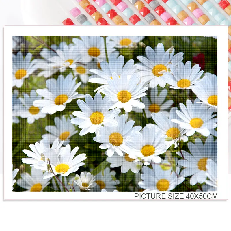 

5D Diy Diamond Painting Kits for Home Flower Daisy Embroidery Full Round Square Diamond Cross Stitch Mosaic Handmade Gift