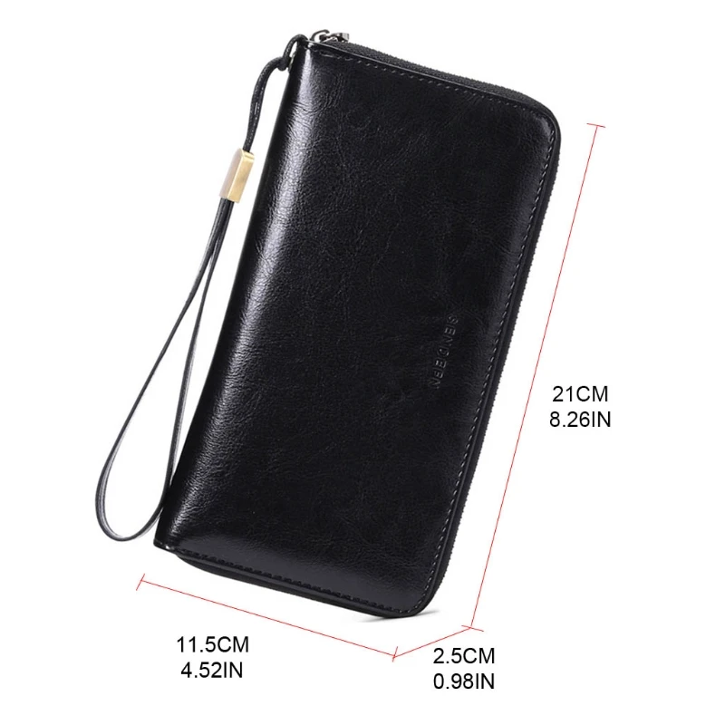 

Women's RFID Blocking Leather Zip Around Wallet Large Phone Holder Clutch Travel Purse Wristlet