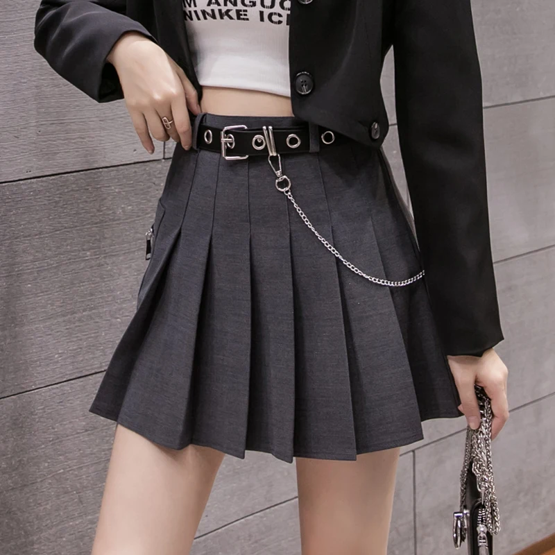 

Pleated Solid Mini Natural Factors Safari Style Skirt Women Skirts DM001