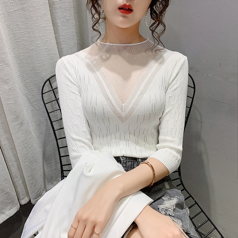 

Women Basic Knitted Turtleneck Sweater Female Solid Turtleneck Collar Pullovers Warm one