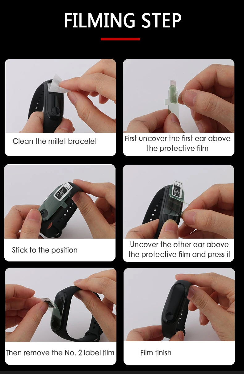 1/2/3/4/5 шт для Xiaomi mi группа 4 Экран протектор для mi band4 смарт-браслет полное покрытие ультратонкая защитная пленка