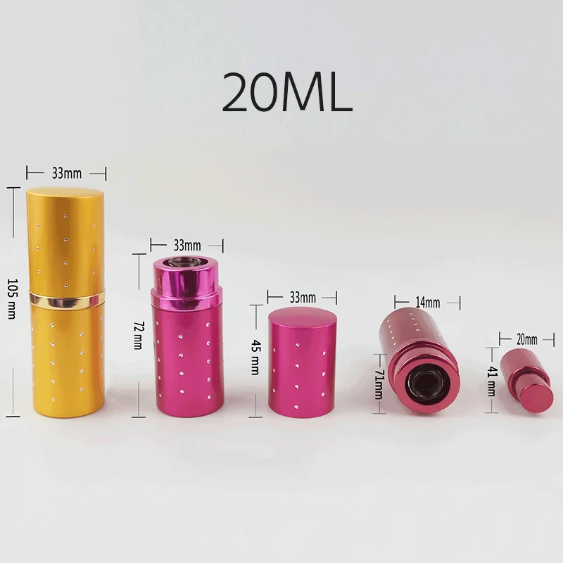 Портативный 20 мл дорожный мини-контейнер алюминиевый многоразовый парфюм пустая