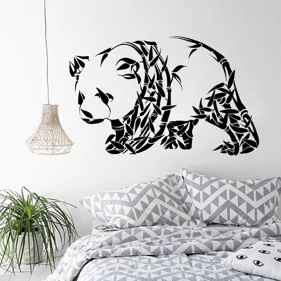 

Cute Animal Ornament Panda Bear Bamboo Panda Wall Sticker Vinyl Art Removable Poster Mural Beauty Home Decor W587
