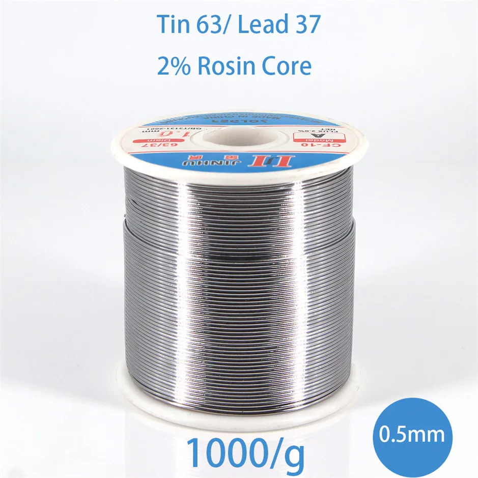 

Hot Sale 1kg 63/37 Tin Lead Rosin Core Flux 0.5mm Soldering Solder Wire for Electrical repair, IC repair
