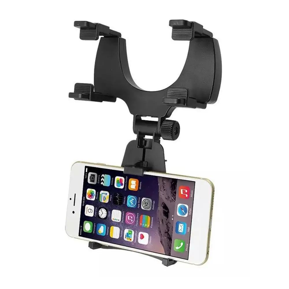 

Car Rearview Mirror Mobile Phone Holder Rotatable Black For Within 7 inches Mobile Phone GPS Navigation Seat Dropshipping