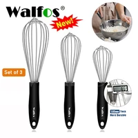 walfos stainless steel wire whisk manual egg beater blender milk cream butter beater kitchen baking cooking utensils accessiores