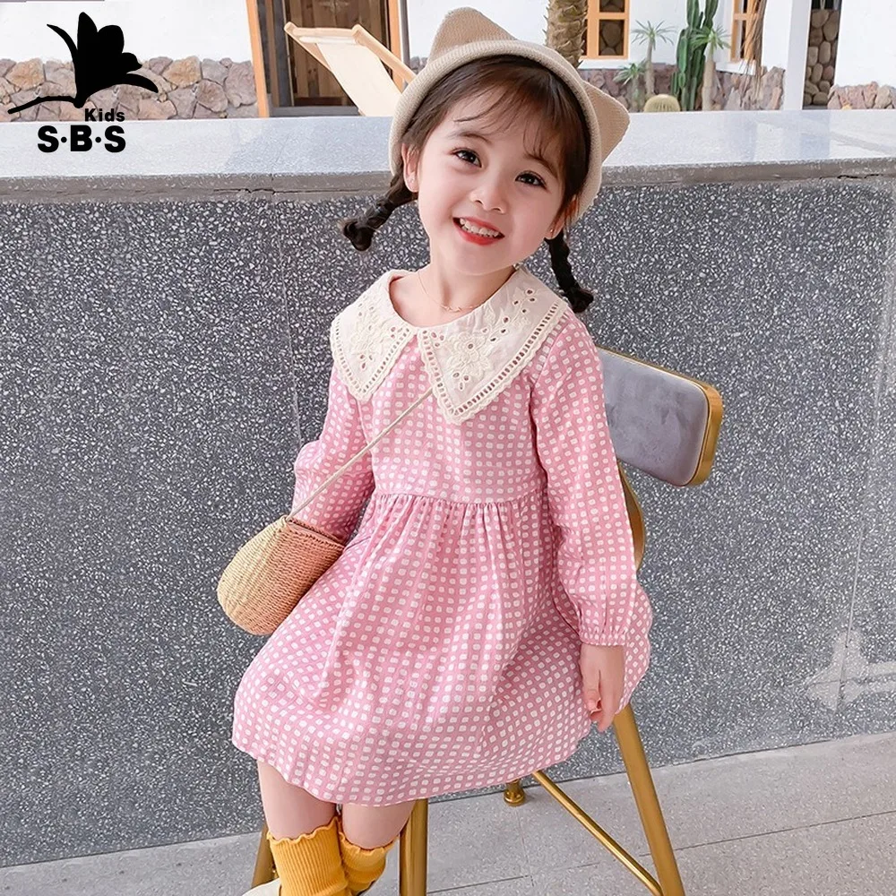 

2019 Autumn Kids Clothes for Girls Dress with Lace Collar Casual Dress Children's Clothing Children's Princess Dress