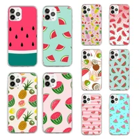 watermelon summer fruit pattern phone case transparent soft for iphone 5 5s 5c se 6 6s 7 8 11 12 plus mini x xs xr pro max