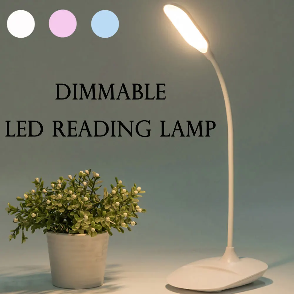 

Dimmable LED Desk Lamp, Eye-caring Table Lamps, USB Office Lamp with USB Charging Port, 3 Brightness Levels, Touch Reading Light