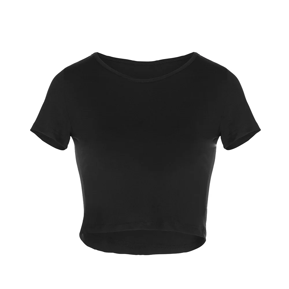 

2020 Brand New Womens Cotton T-Shirt Pure Color Short Sleeve Women T shirt For Female Slim Tops Woman T shirts Clothing