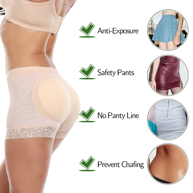 Женское корректирующее белье трусики с подкладом шорты для увеличения бедер