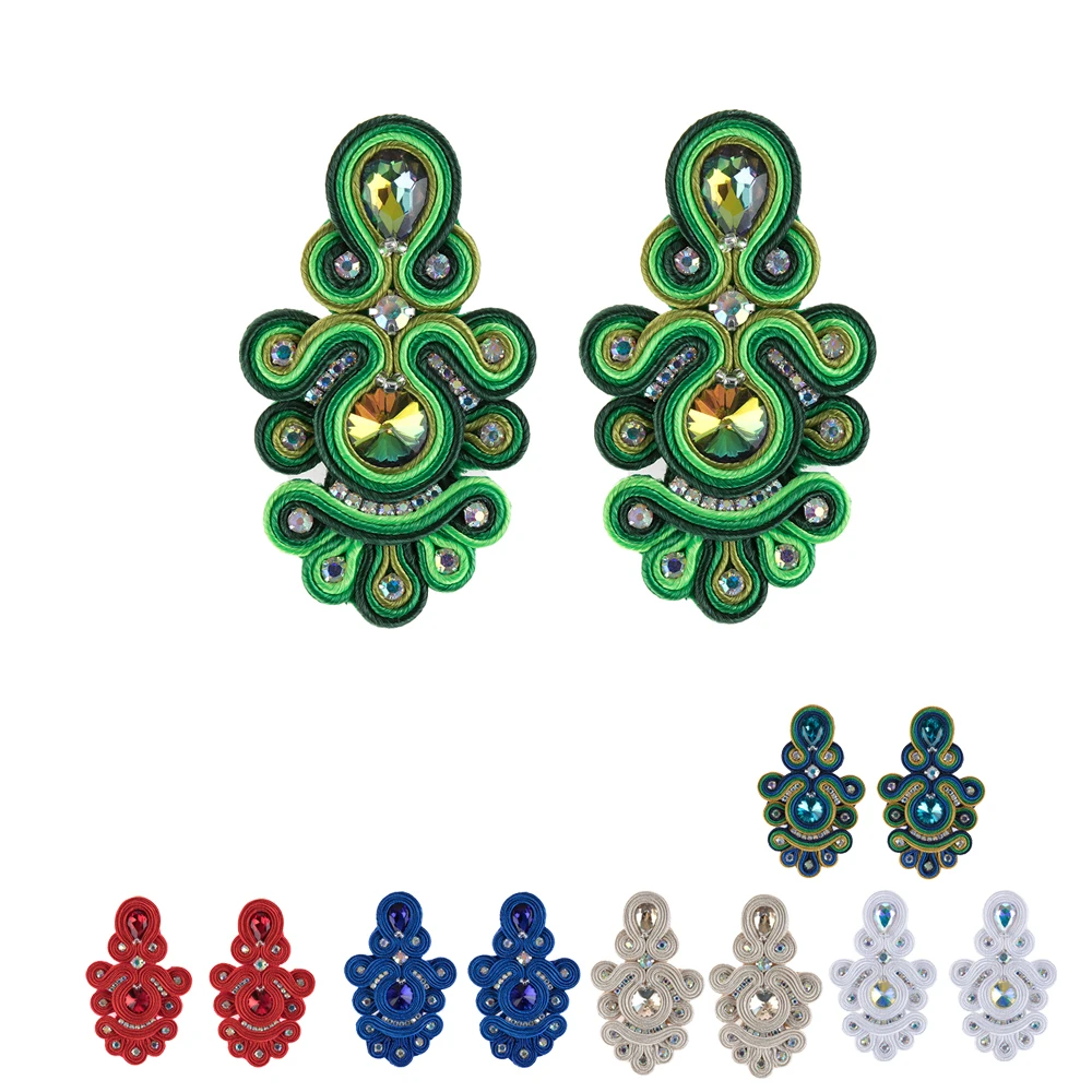 Длинные серьги ручной работы KPacTa с модным ремешком украшения в национальном