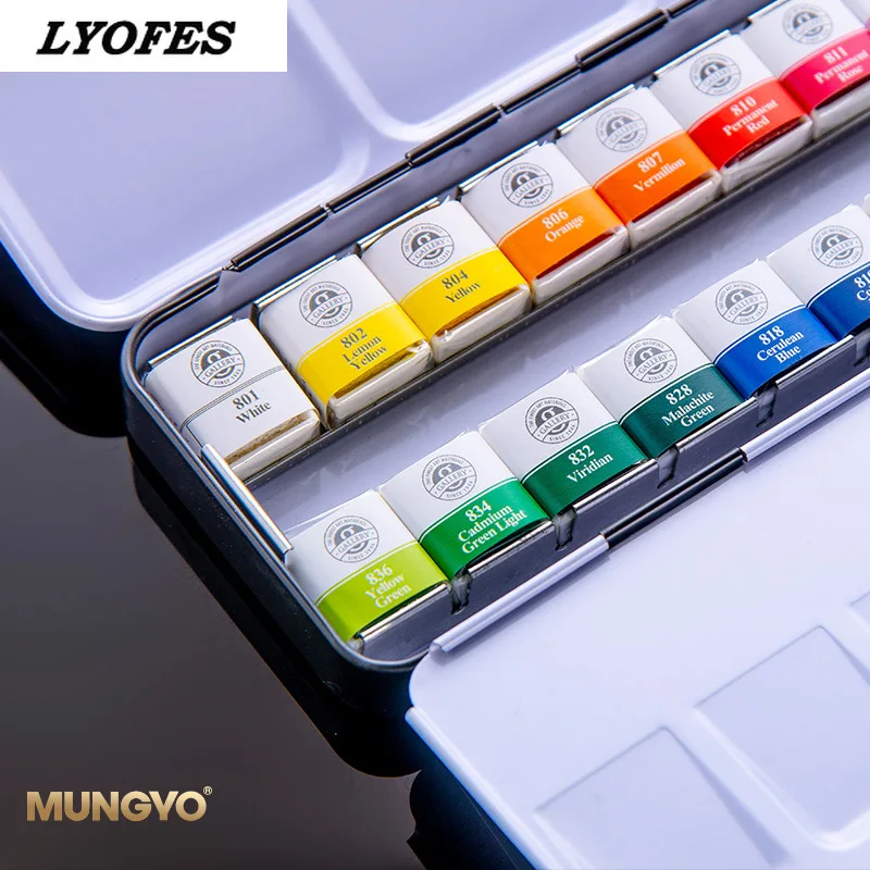 

Watercolor Paint Set 12/24/48 Colors Solid Water Color Metal Box Oil Painting Pigment for Student Art Supplies