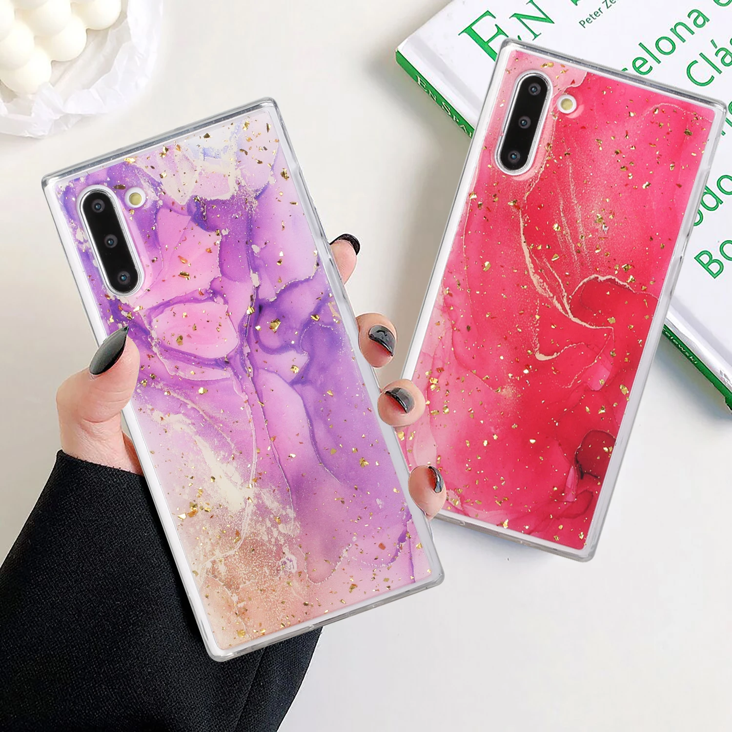 

Phone Case For Samsung Galaxy Note 10 A20 A30 A40 A50 A30S A50S A70 S10 S10E F62 Plus Fashion Marble Shockproof Protection Cover