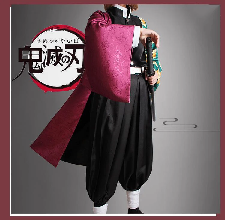 Аниме! Demon Slayer: Kimetsu no Yaiba Tomioka Giyuu Кимоно Готическая униформа косплей костюм на Хэллоуин Любой Размер