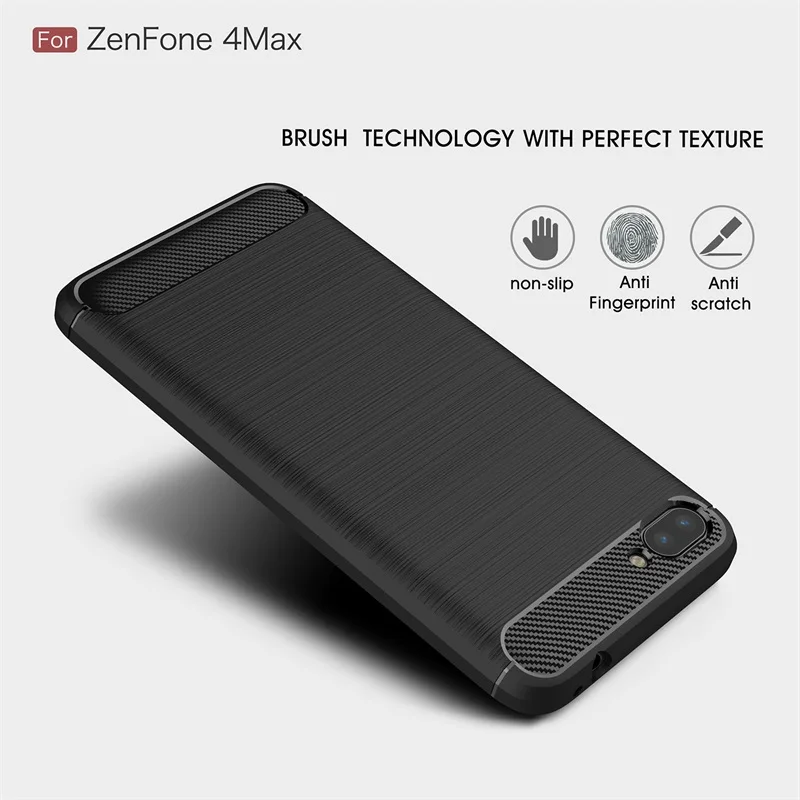 Чехол для ASUS Zenfone 4 Max Plus углеродный бампер прочный из ТПУ Silcone Для zenfone ZC520kL ZC554KL