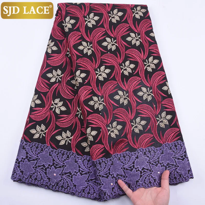 Кружево SJD горячая Распродажа тонкая африканская сухая кружевная ткань с камнями