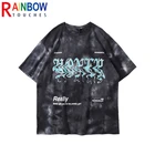 Футболка Rainbowtouches модный бренд унисекс Топ с коротким рукавом Готический оверсайз свободная уличная Женская Хип-Хоп Футболка мужская рубашка