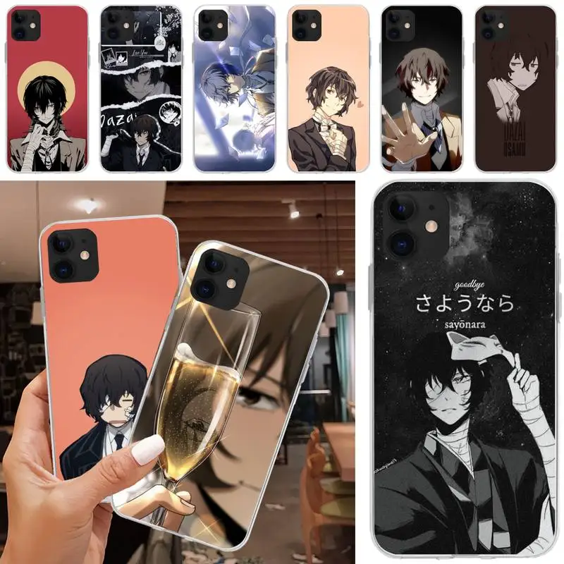 

Dazai Osamu Bungou Stray Dogs Phone Case Matching Coque Transparent For Iphone XR 11 12 13 Pro X XS Max 6 7 8 6s Plus SE2020
